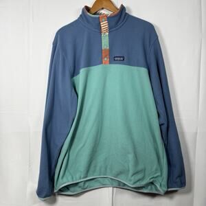 Patagonia Synchilla Snap-T Fleece Pullover Blue Teal Colorblock XL